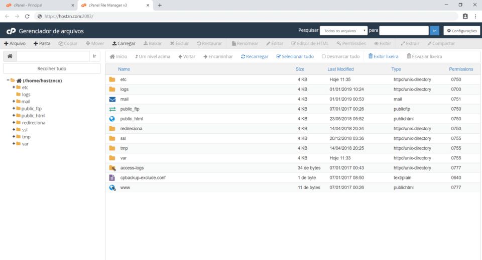 Bancos cPanel